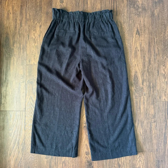 1901 Linen Wide Leg Urban Black Crop Stretch Pants Pockets Women’s Size Small - Picture 2 of 6